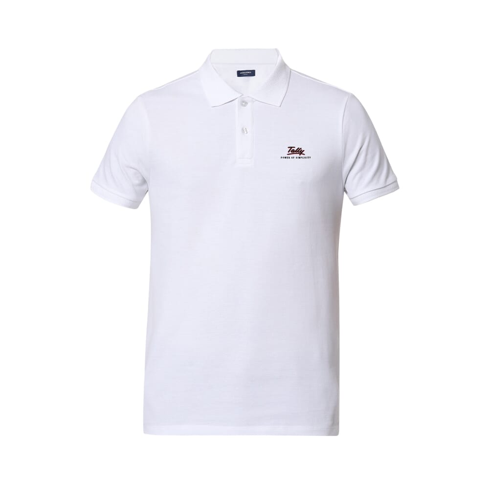Jack & Jones Jacquard Plain Polo T-shirt - White